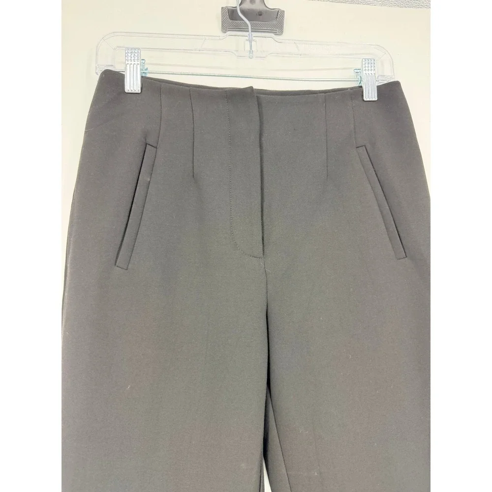 Veronica Beard Black High Rise Straight Leg Tailored Trousers Pants Size 4
